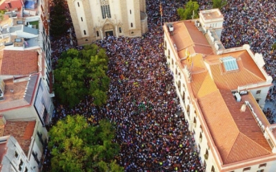 Imatge aèria de la mobilització del 3-O | Abel Peña